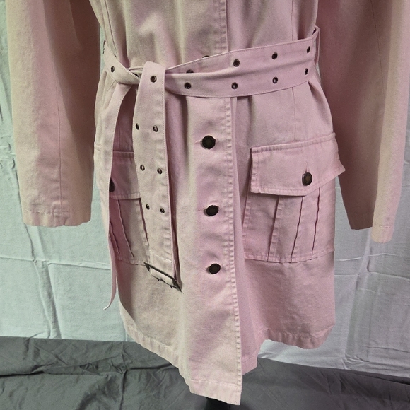 Ruff Hewn Light Pink Women's Trench Coat - Picture 3 of 6